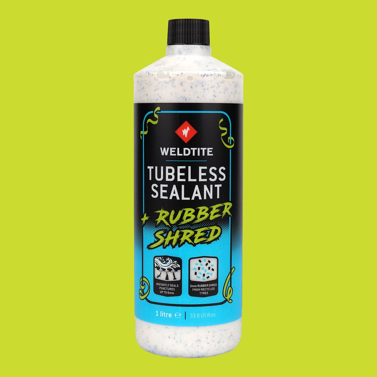Sellante Tubeless Weldtite 1L — tecnología Rubber Shred