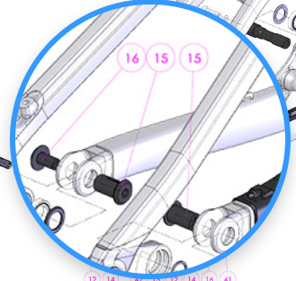 Repuesto Transition Chainstay Pivot Axle 15mm x 26mm V2 (TRB-CAX-26L) - Each