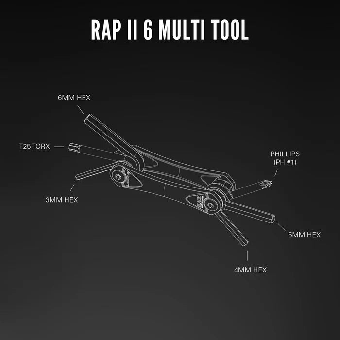 HERRAMIENTA RAP II 6 MULTI TOOL BLACK LEZYNE
