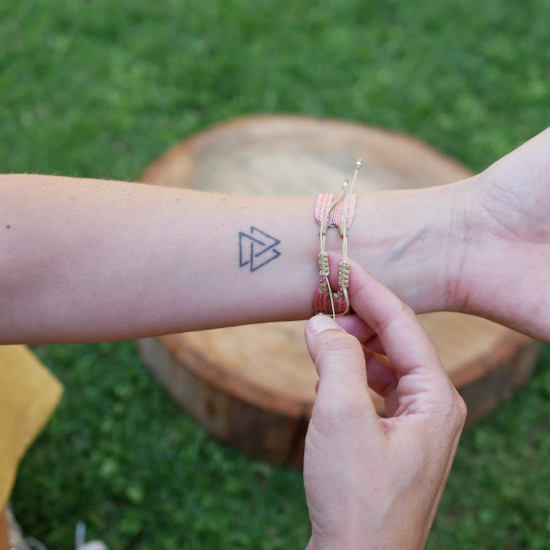 Brazalete De Telar Ancho Con Piedras Naturales