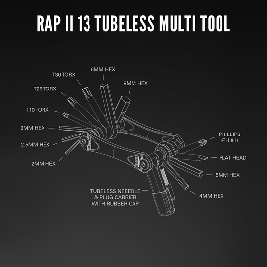 Herramienta Rap Ii 13 Multi Tool Tubeless Black Lezyne