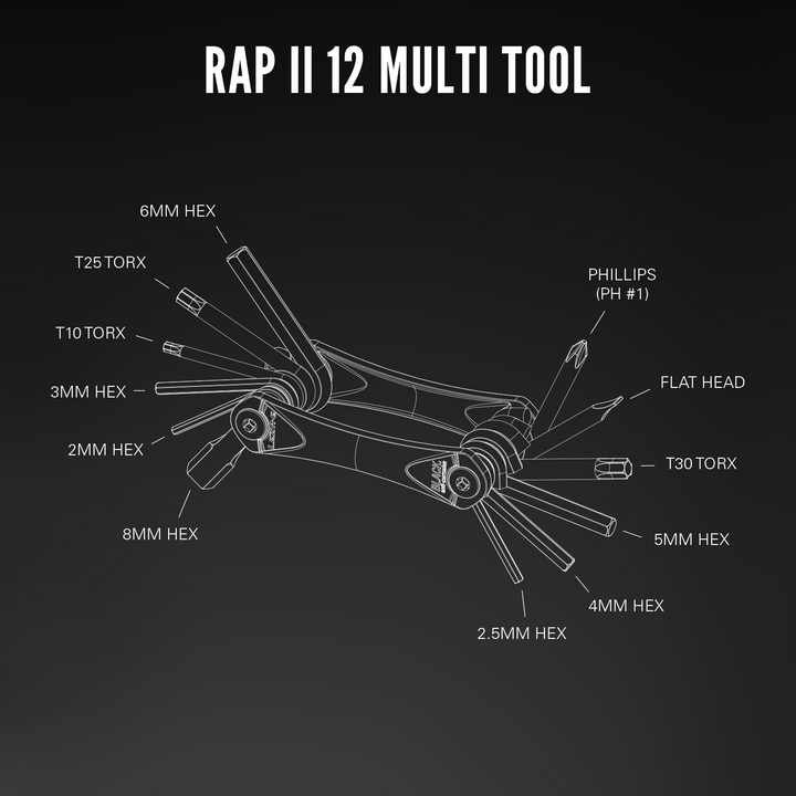 Herramienta Rap Ii 12 Multi Tool Black Lezyne