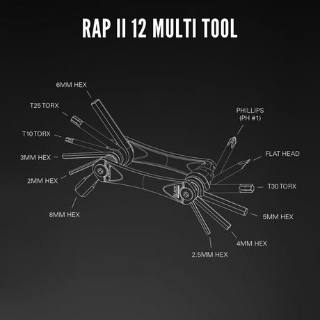 Herramienta Rap Ii 12 Multi Tool Black Lezyne
